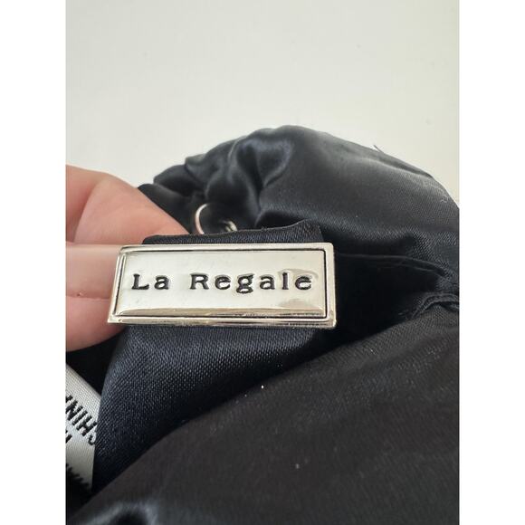 La Regale Beaded Evening Bag Womens One Size Black Feather Fringe Purse Party - Picture 4 of 11